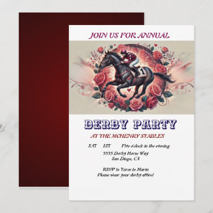 Elegantes Race Horse Derby Party Einladung zum Geb