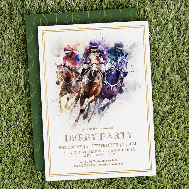 Elegantes Race Horse Derby Party Reiten Einladung (Von Creator hochgeladen)