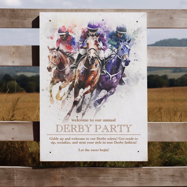 Elegantes Race Horse Derby Party Reiten Poster (Join the winner's circle with our Derby Race Invitation Collection! )
