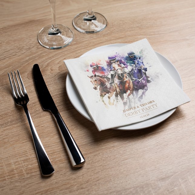 Elegantes Race Horse Derby Party Reiten Serviette (Wrap Your Drinks in Derby Chic: Napkins Inspired by the Winner's Circle! )