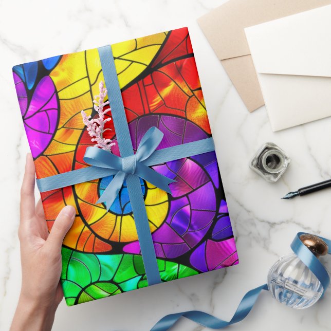 Elegantes Rainbow-gestanztes Glasmuster Geschenkpapier (Schenken)
