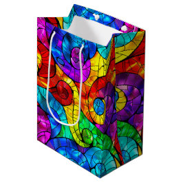 Elegantes Rainbow-gestanztes Glasmuster Mittlere Geschenktüte