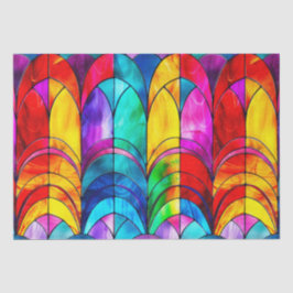 Elegantes Rainbow-gestanztes Glasmuster Seidenpapier