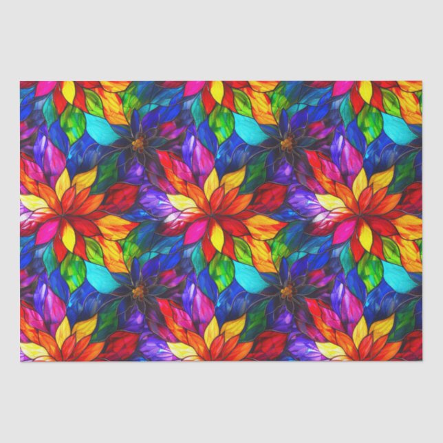 Elegantes Rainbow-gestanztes Glasmuster Seidenpapier (Vorderseite)