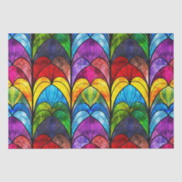 Elegantes Rainbow-gestanztes Glasmuster Seidenpapier