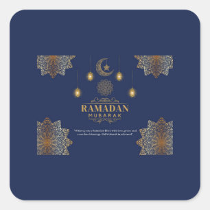 Elegantes Ramadan-Grußlicht Quadratischer Aufkleber