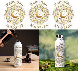 Elegantes Ramadan Mubarak islamisches Flaschendesi Trinkflasche