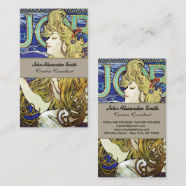 Elegantes Rauchen, Job von Alphonse Mucha Art Nouv Visitenkarte