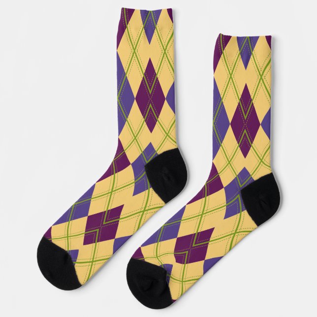 Elegantes Raute Muster für Golfliebhaber Socken (Linkes Detail)