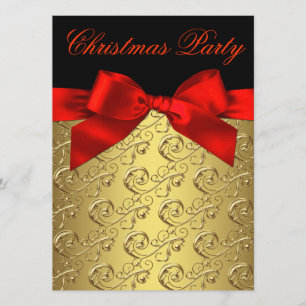 Elegantes Red and Gold Corporate Christmas Party Einladung
