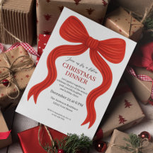 Elegantes Red Bow Christmas Party -