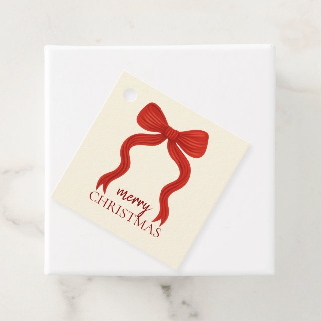 Elegantes Red Bow Christmas Party - Geschenkanhänger (Beispiel)