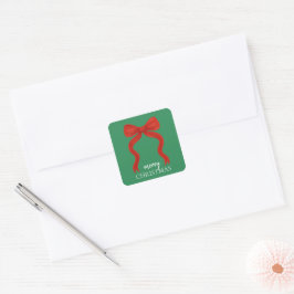 Elegantes Red Bow Christmas Party - Quadratischer Aufkleber