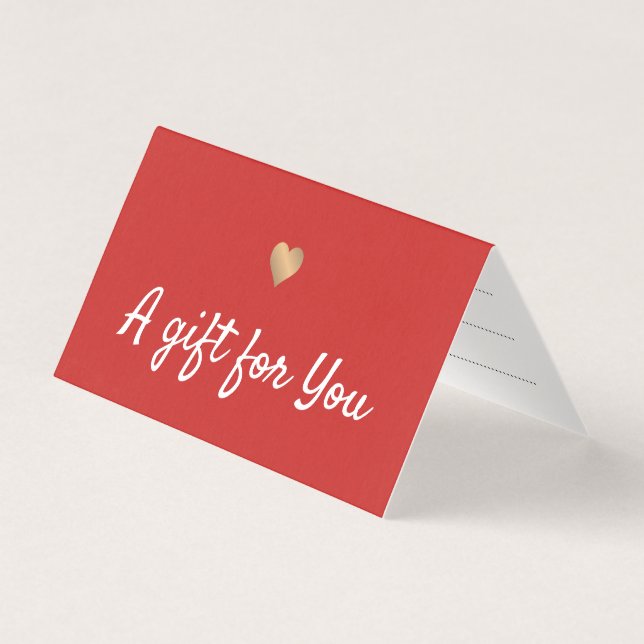 Elegantes Red Imitats Gold Herzengeschenk (Vorderseite)