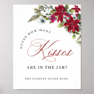 Elegantes Red Poinsettia Weihnachtsfest Brautparty Poster