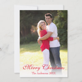 Elegantes Red Script Foto Frohe Weihnachten