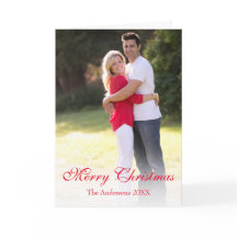 Elegantes Red Script Foto Frohe Weihnachten