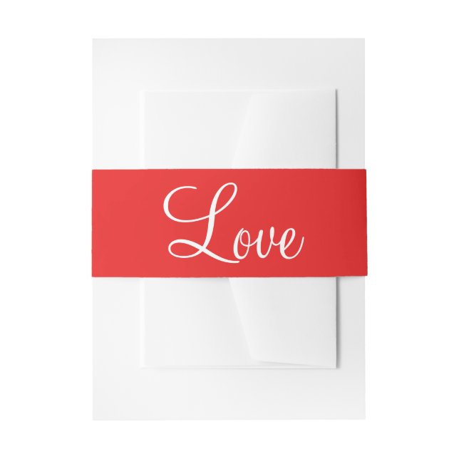 Elegantes Red Wedding Romantic Liebe Brautparty Einladungsbanderole (Vorderseite Beispiel)
