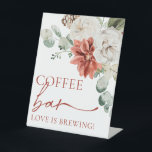 Elegantes Red Winter Christmas Coffee Bar Sign Sockelschild<br><div class="desc">Elegantes Red Winter Christmas Coffee Bar Sign</div>
