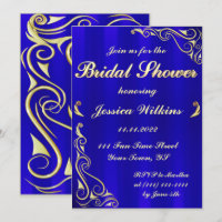 Elegantes Regal Golden Royal Blue Brautparty