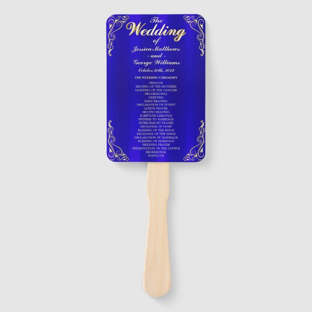 Elegantes Regal Golden Typografy Wedding Program Fächer (Vorderseite)