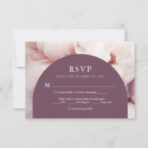 Elegantes Regal Lila Peonies Menu Wahl Hochzeit