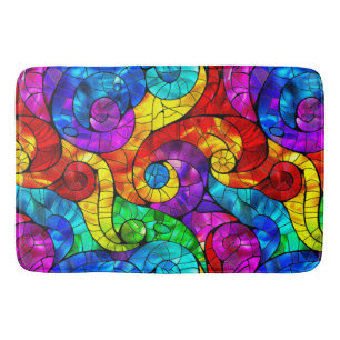 Elegantes Regenbogen-Buntglas-Muster Badematte