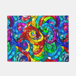 Elegantes Regenbogen-Buntglas-Muster Fußmatte