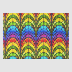 Elegantes Regenbogen-Buntglas-Muster Seidenpapier