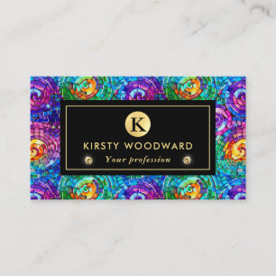 Elegantes Regenbogen-Juwel-Ton-Mosaikglas-Muster Visitenkarte