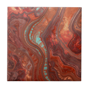 Elegantes reiches Kupfer-Patina Metallisches Gold Fliese