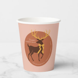 Elegantes Reindeer Personalisiertes Weihnachtsfest Pappbecher