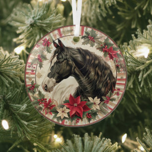Elegantes Reit-Weihnachten Ornament Aus Glas