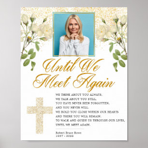 Elegantes religiöses Foto-Trauer-Gedicht-Schild Poster