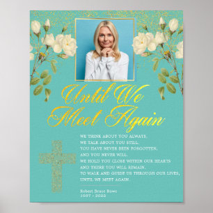 Elegantes religiöses Foto-Trauer-Gedicht-Schild Poster