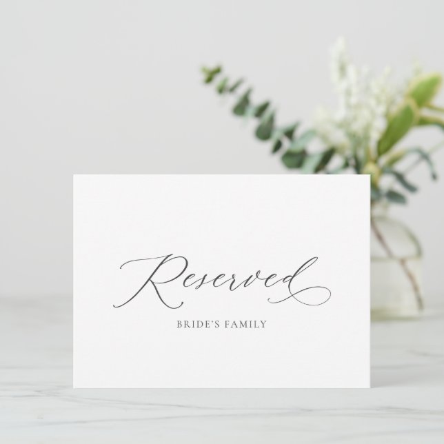 Elegantes, reserviertes Hochzeitssymbol Einladung (Stehend Vorderseite)