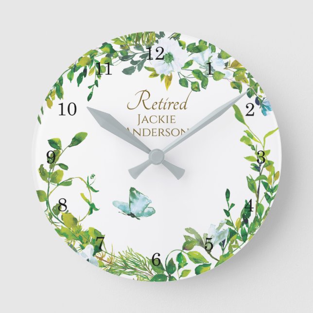 Elegantes RETIREMENT-Geschenk - Personalisierte Uh Runde Wanduhr (Vorderseite)