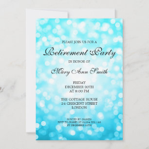 Elegantes Retirement Party Türkisfarbene Glitzer L Einladung
