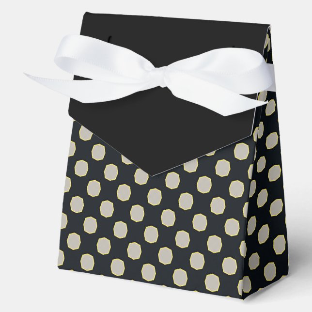 Elegantes Retro Black and Gold Button Hole Geschenkschachtel (Vorderseite)