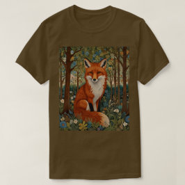 Elegantes Retro-boho rotes Foxenwaldtier T-Shirt