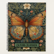 Elegantes Retro-Boho Schmetterling botanisches Grü