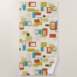 Elegantes Retro-geometrisches Muster Mitte des Jah Strandtuch