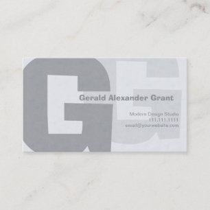 Elegantes Retro großes blaues Grau G Visitenkarte