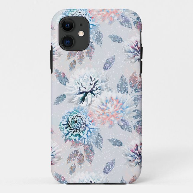 Elegantes Retro-Muster mit Blumen. Case-Mate iPhone Hülle (Rückseite)