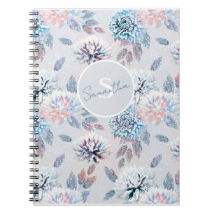 Elegantes Retro-Muster mit Blumen. Notizblock