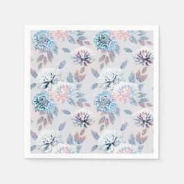 Elegantes Retro-Muster mit Blumen. Serviette