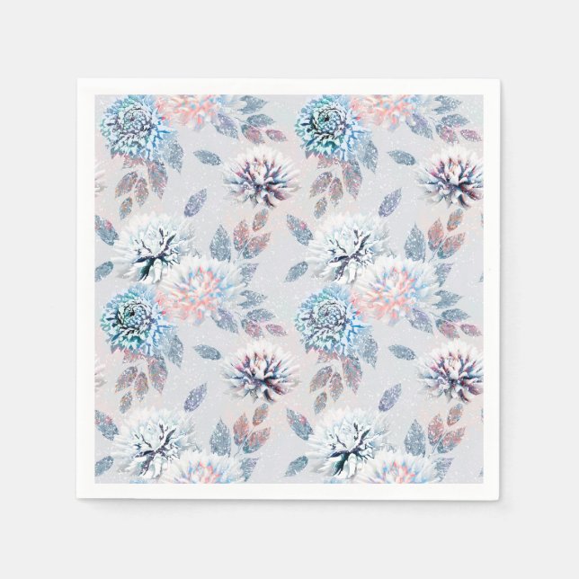 Elegantes Retro-Muster mit Blumen. Serviette (Vorderseite)