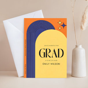 Elegantes Retro-Schriftgrad-Abschlusszeugnis Ankün Postkarte