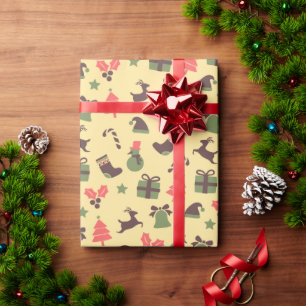 Elegantes Retro Weihnachtspapier Geschenkpapier
