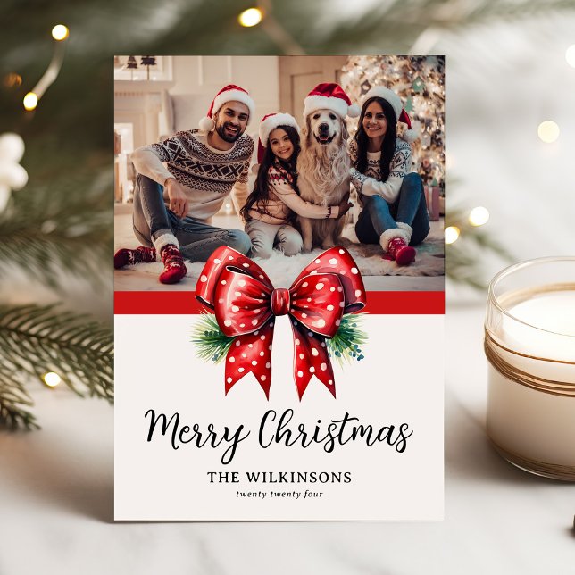 Elegantes Ribbon Family Foto Weihnachten (Von Creator hochgeladen)